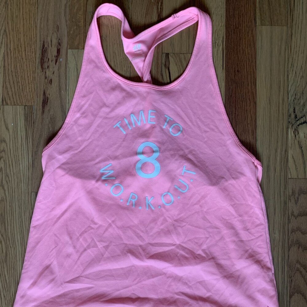 H&M workout top bright pink S